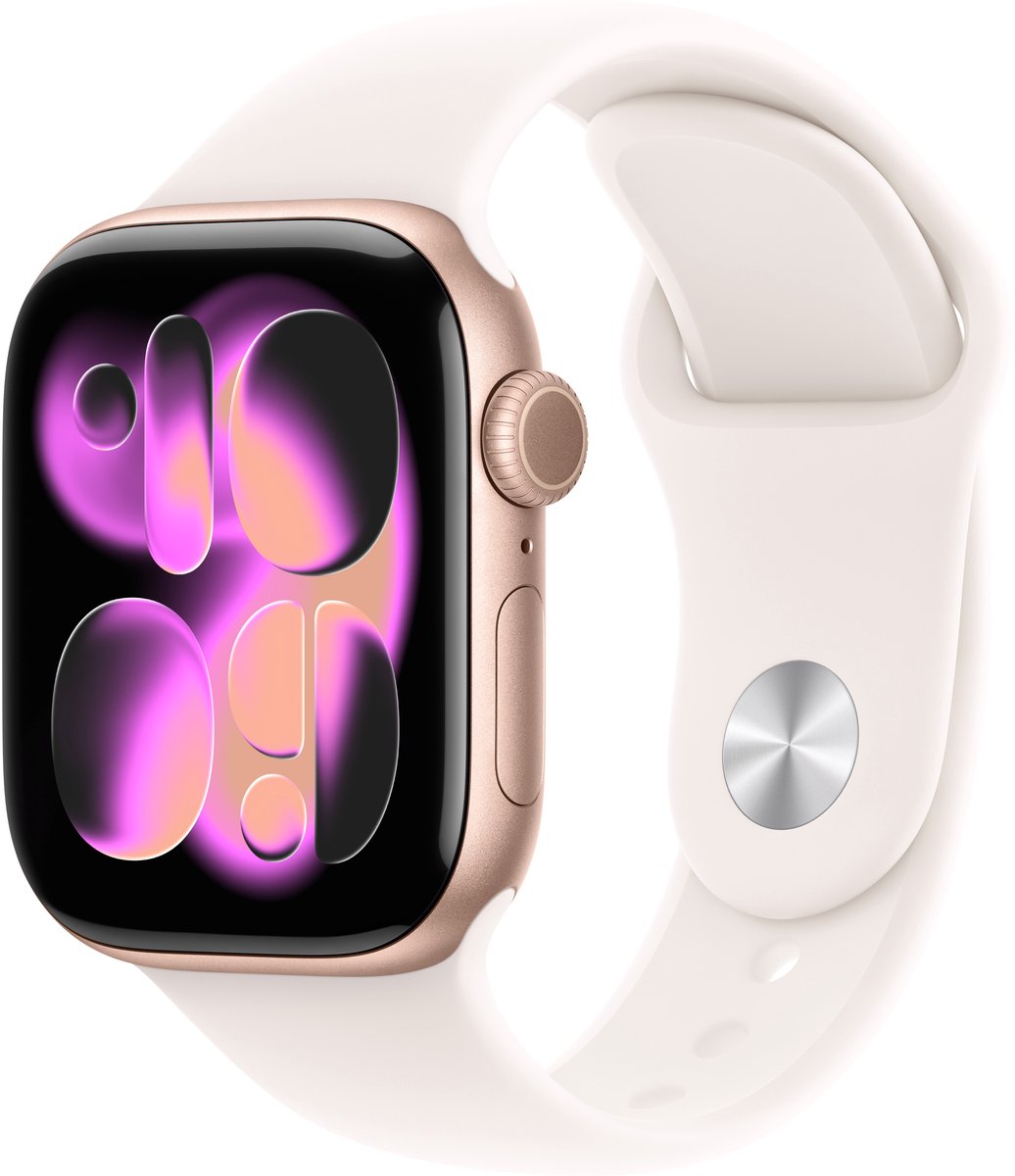 Apple Watch 11 - Wifi + 5G - 42mm - Rose Goudkleurig Aluminium Case with Light Blush Sport Band - S/M