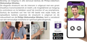 Philips videodeurbel WelcomeEye Wireless draadloos - te koppelen met smartphone