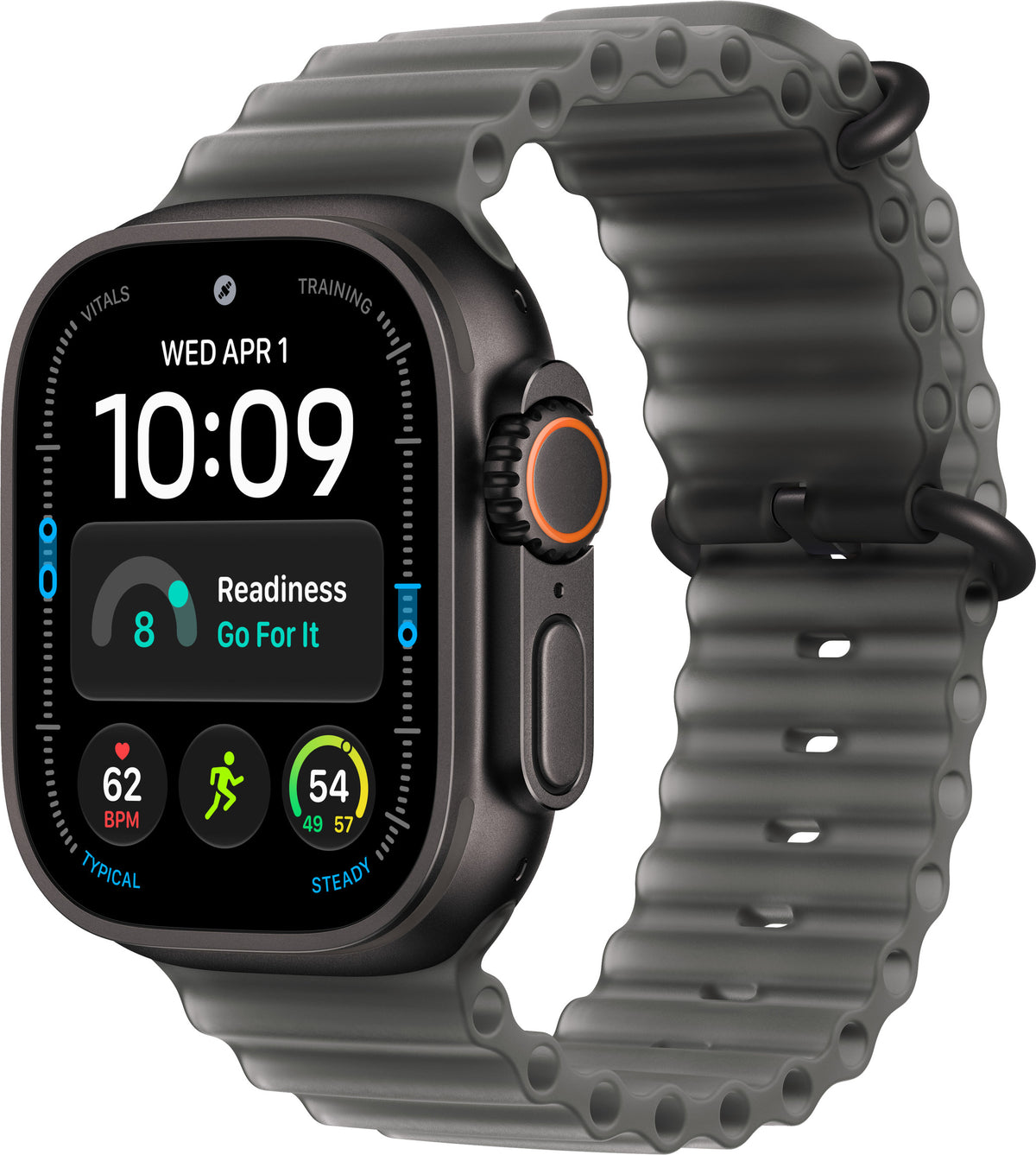 Apple Watch Ultra 4 - 49mm - Zwart titanium - Ocean bandje