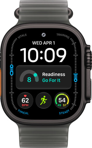 Apple Watch Ultra 4 - 49mm - Zwart titanium - Ocean bandje
