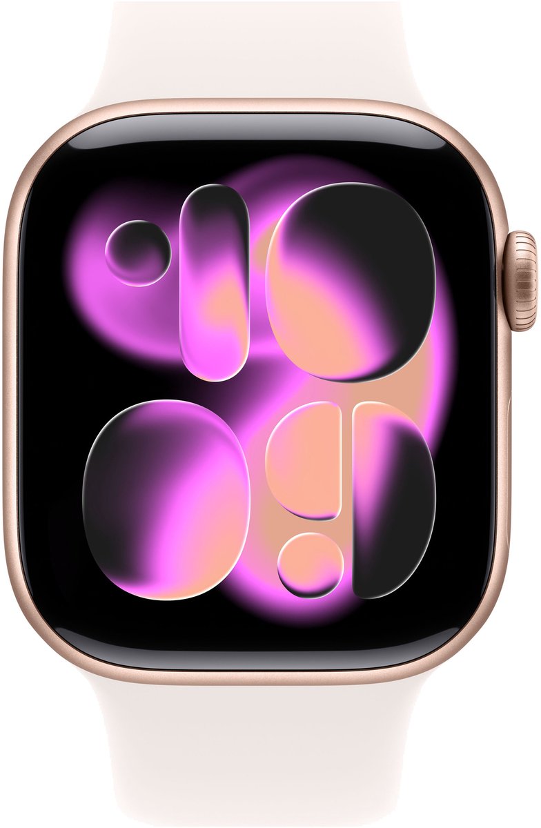 Apple Watch 11 - Wifi + 5G - 42mm - Rose Goudkleurig Aluminium Case with Light Blush Sport Band - S/M