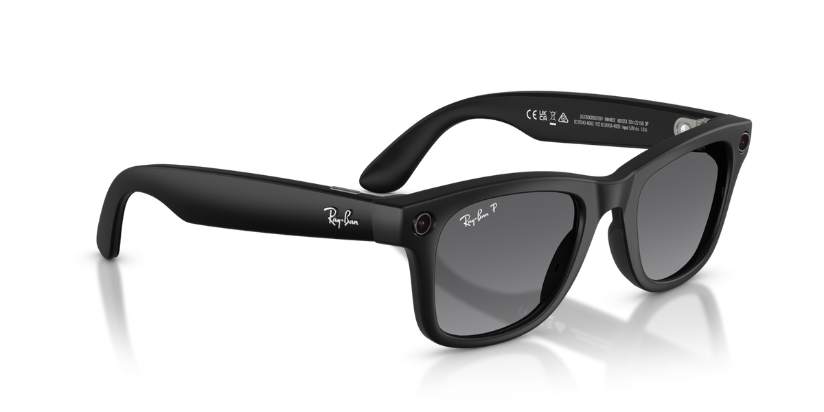 Ray-ban Wayfarer Meta Gen 2 Gepolariseerde Zonnebril Zwart Polar Gradient Graphite