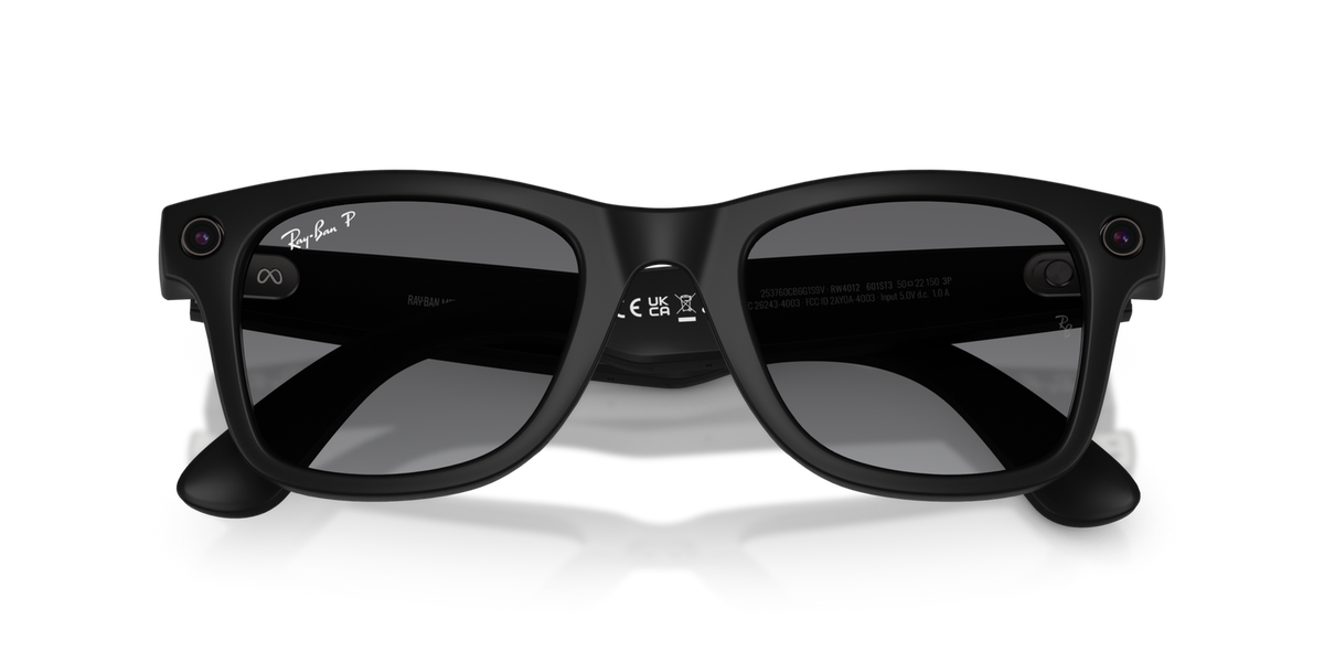 Ray-ban Wayfarer Meta Gen 2 Gepolariseerde Zonnebril Zwart Polar Gradient Graphite