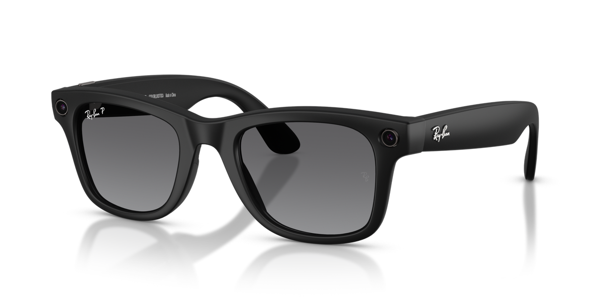 Ray-ban Wayfarer Meta Gen 2 Gepolariseerde Zonnebril Zwart Polar Gradient Graphite