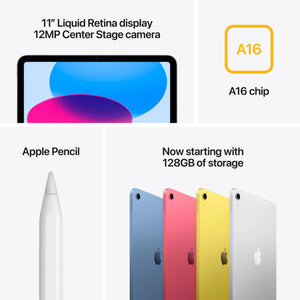 Apple iPad A16 (2025) - 11 inch - Wi-Fi + Cellular - Blauw - 11e generatie