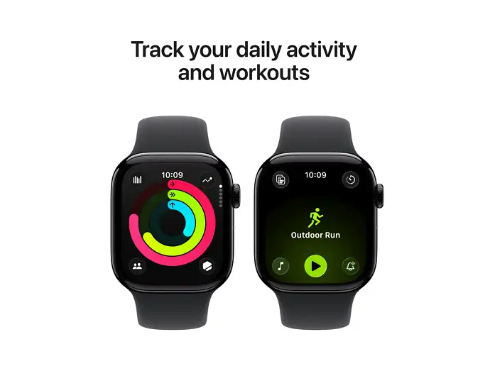 Apple Watch 11 - Wifi + 5G - 42mm - Jet Black Aluminium Case with Black Sport Band - S/M