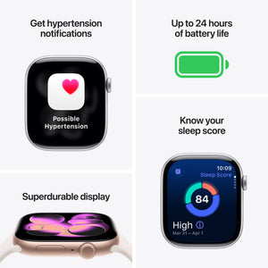 Apple Watch 11 - Wifi + 5G - 46mm - Jet Black Aluminium Case with Black Sport Band - S/M