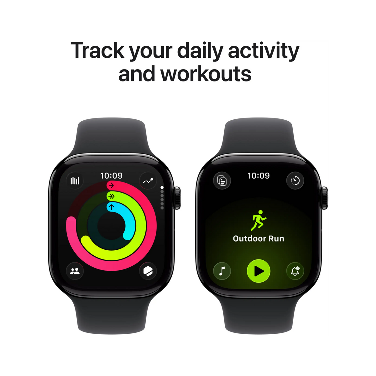 Apple Watch 11 - Wifi + 5G - 46mm - Jet Black Aluminium Case with Black Sport Band - S/M