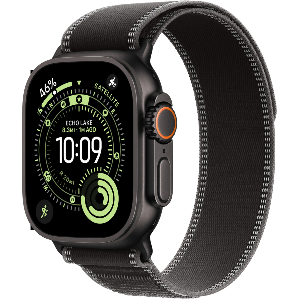 Apple Watch Ultra 3 - Wifi + 5G - 49mm - Black Titanium Case with Black/Charcoal Trail Loop - M/L