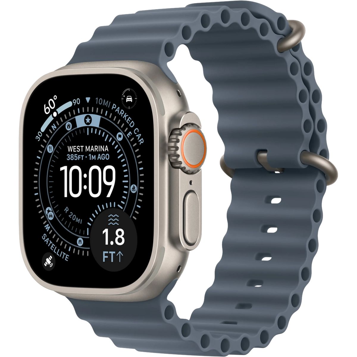 Apple Watch Ultra 3 - Wifi + 5G - 49mm - Natural Titanium Case with Anchor Blue Ocean Band