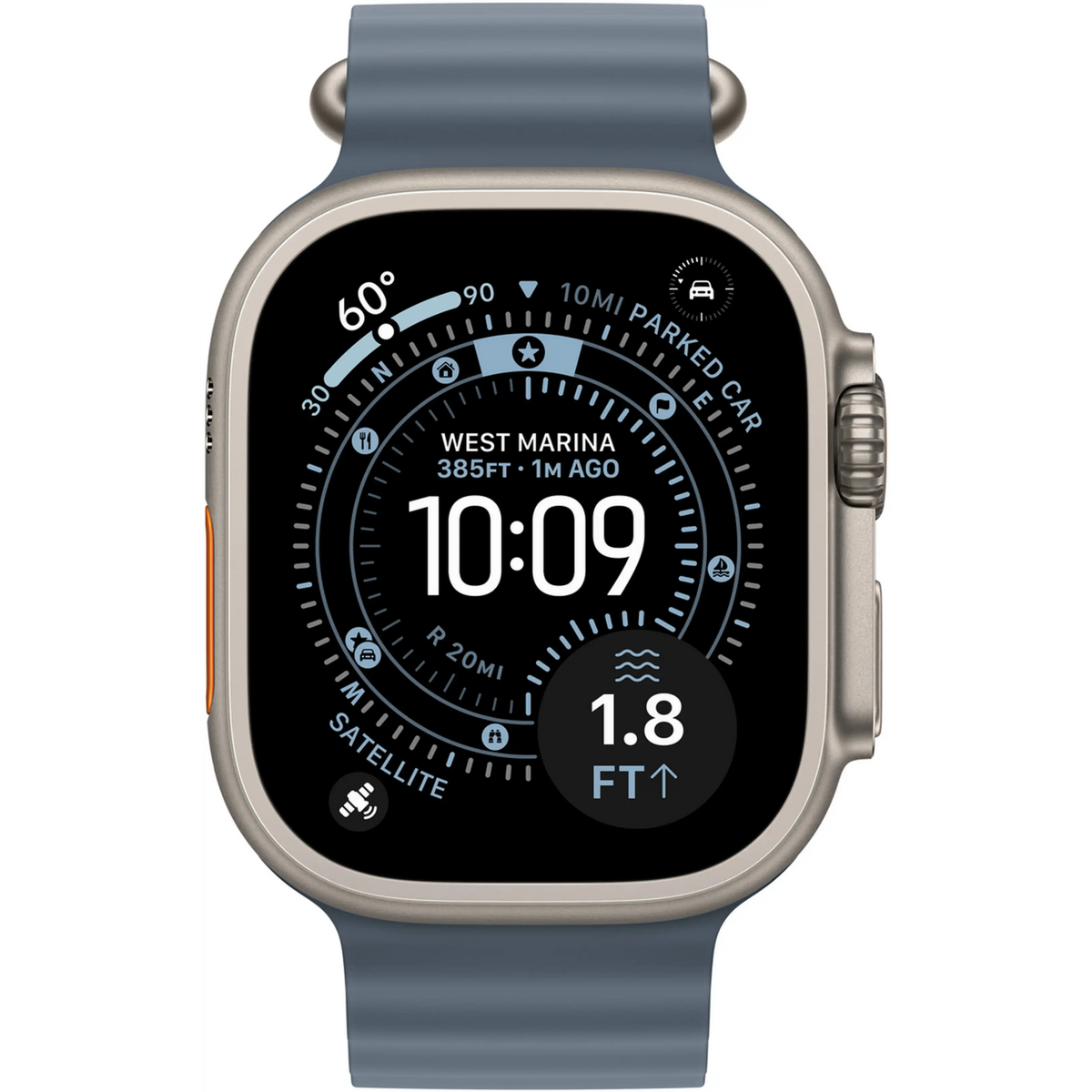 Apple Watch Ultra 3 - Wifi + 5G - 49mm - Natural Titanium Case with Anchor Blue Ocean Band