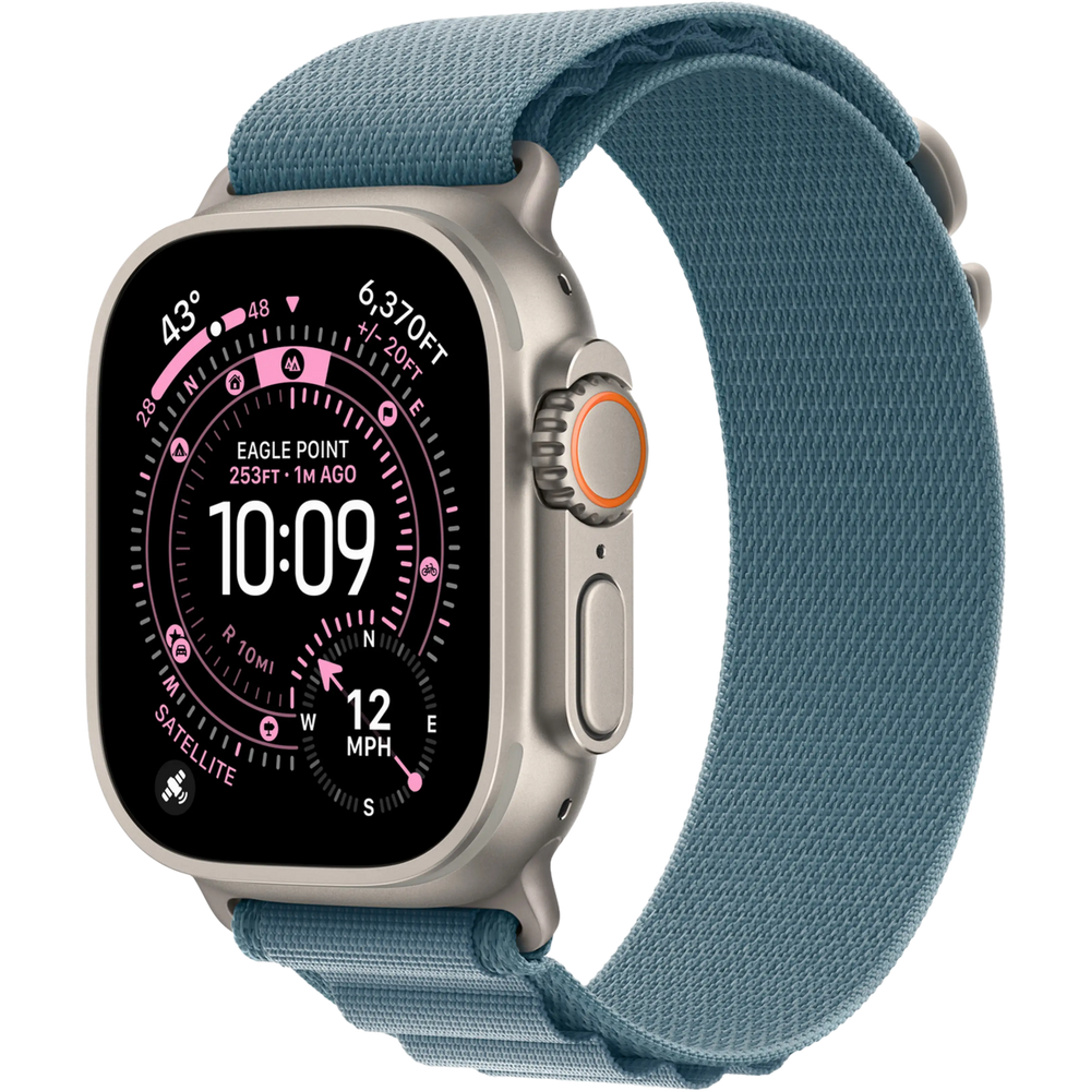 Apple Watch Ultra 3 - Wifi + 5G - 49 mm - Natural Titanium Case with Light Blue Alpine Loop - Medium