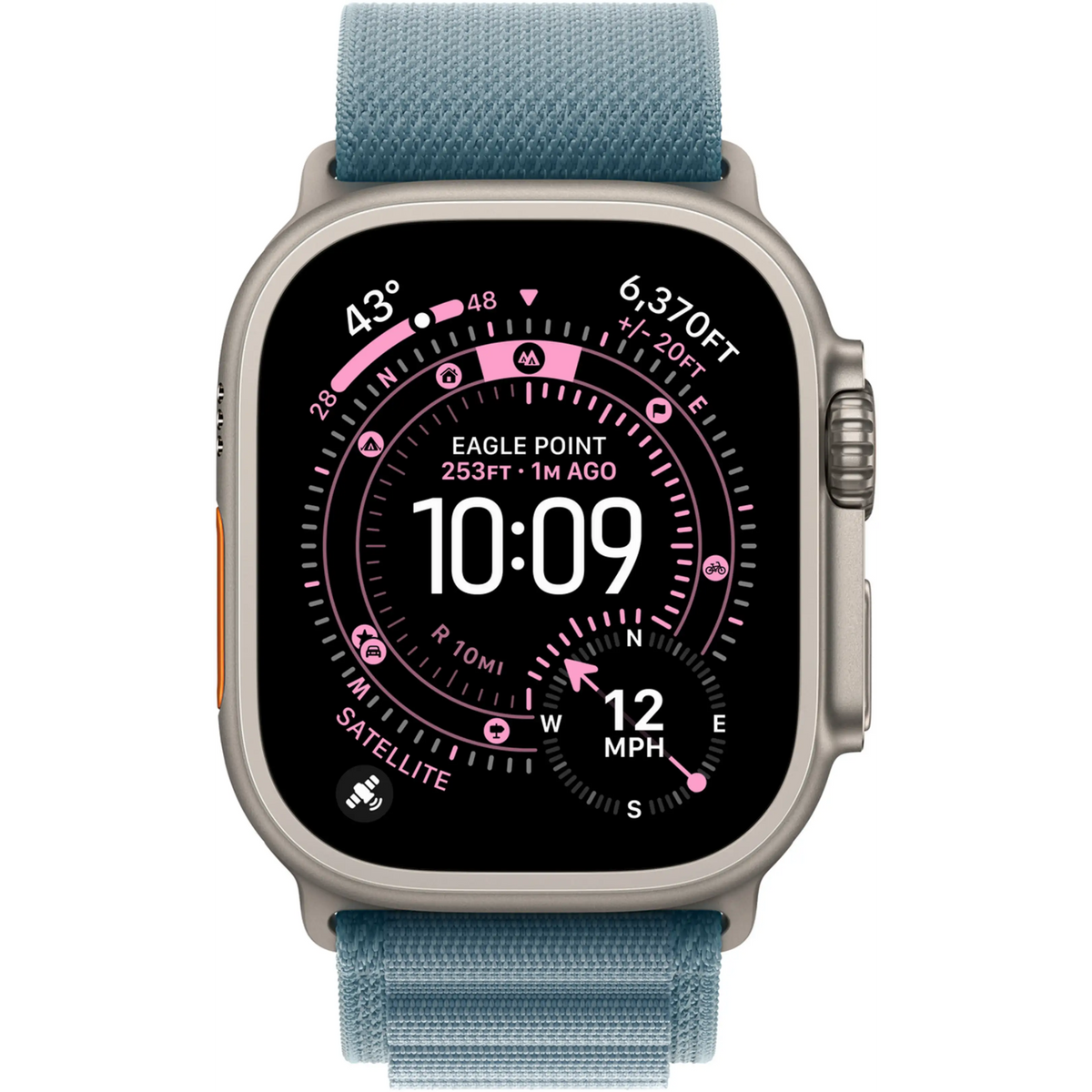 Apple Watch Ultra 3 - Wifi + 5G - 49 mm - Natural Titanium Case with Light Blue Alpine Loop - Medium