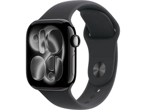 Apple Watch 11 - Wifi + 5G - 42mm - Jet Black Aluminium Case with Black Sport Band - S/M