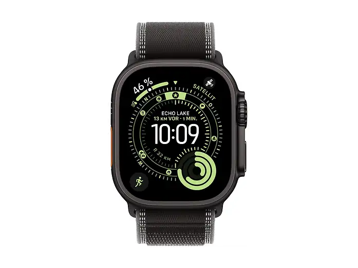 Apple Watch Ultra 3 - Wifi + 5G - 49mm - Black Titanium Case with Black/Charcoal Trail Loop - S/M