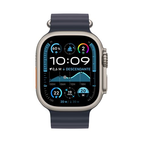 Apple Watch Ultra 2 - GPS + Cellular - 49mm - Titanium Case with Blue Ocean Band