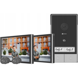 EZVIZ HP7 2-Family Kit – 2K Dubbele Video Deurbel & Intercom – 2-Wire Installatie – AI Detectie & Nachtzicht – 7 Inch Touchscreen – WiFi 6 – IP65