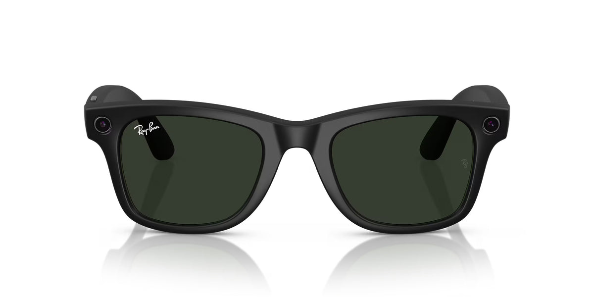 Ray-Ban: Meta Wayfarer - Clear to G15 Green Transitions - Matte Black