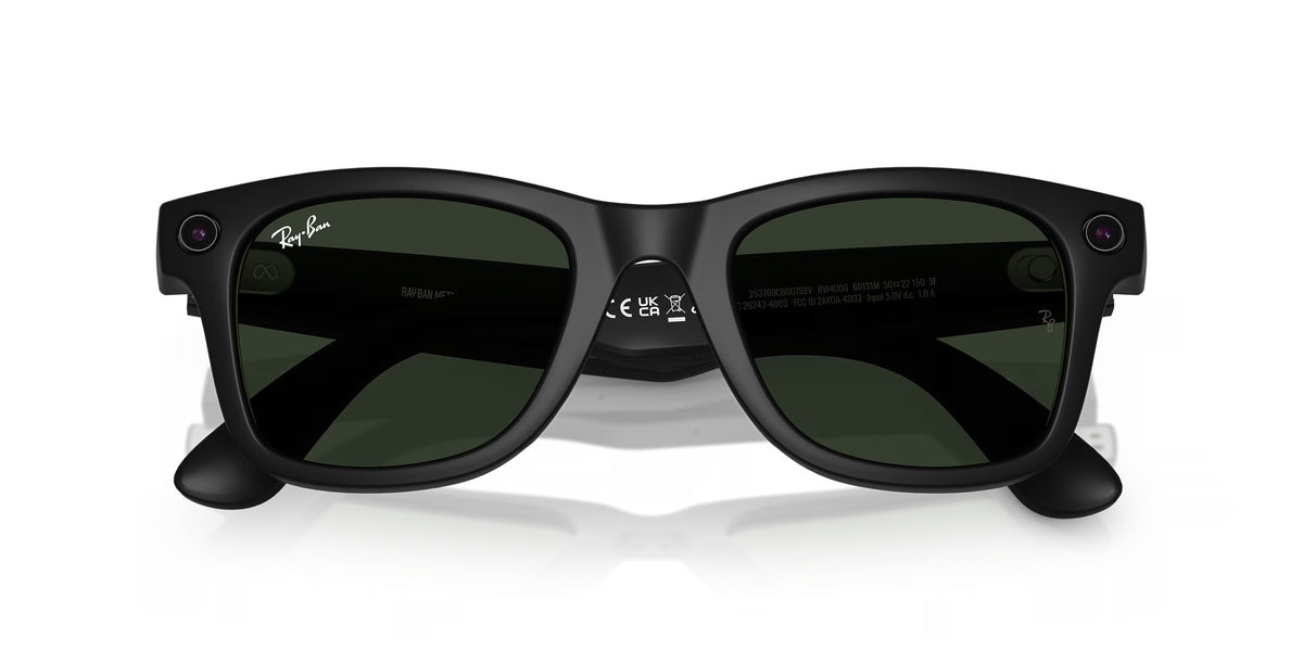 Ray-Ban: Meta Wayfarer - Clear to G15 Green Transitions - Matte Black